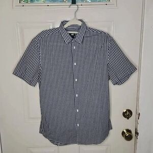 H&M short sleeve black and white checkered short sleeve men's M